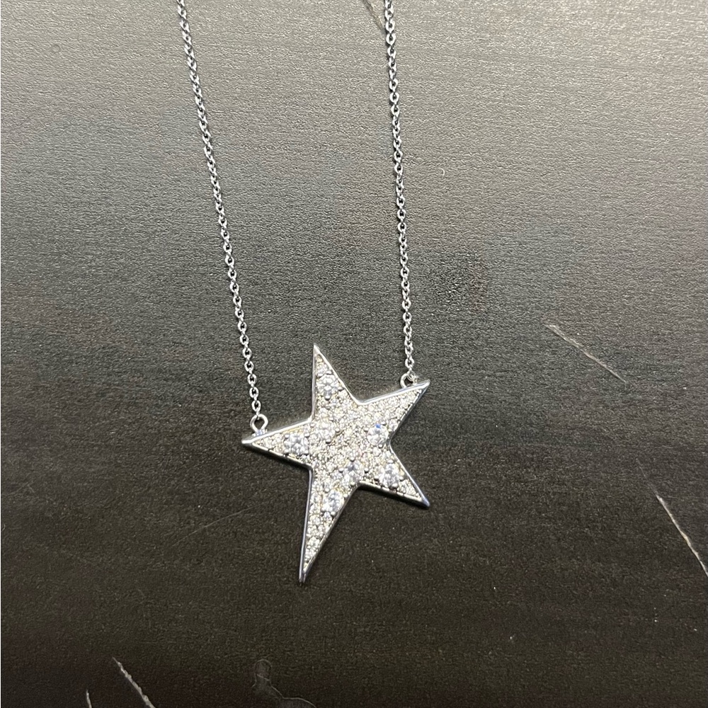 Melinda Maria Large Star Necklace- Silver